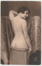 Original French real photo postcard risque erotic nude study 1910 RPPC pc #877 picture