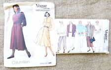 2 Vintage 1990s Vogue Patterns Uncut Ladies Calvin Klein #1442 Size 10 Dress... picture
