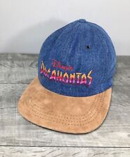 Vintage Rare Disney’s Pocahontas Suede Denim Baseball Cap Hat Leather Strap Back picture