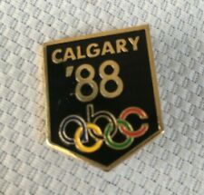 Vintage Calgary 1988 Olympics Shield Logo Lapel Pin USA Souvenir Collectible picture