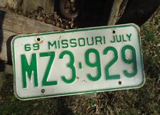 Missouri 1969 License Plate # MZ3-929 picture