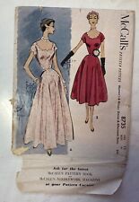 Vintage McCalls 50’s Pattern COMPLETE Sz 12 30 Scalloped Neckline Dress 8735 picture