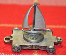 FORT PEWTER - LASTING EXPRESSIONS PEWTER TRAIN CAR SAIL BOAT (9-9) picture