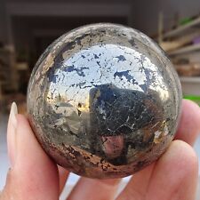 310g New Find Natural Chalcopyrite Flower Grow With Agate Sphere Ball Healing picture