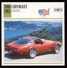 1968 - 1982  Chevrolet Corvette Classic Cars Card picture