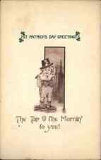 St Patrick Fantasy Leprechan Little Irish Boy c1910 Vintage Postcard picture