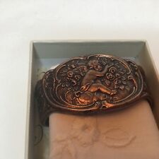 2 Vintage Hand Crafted Copper Cherub Napkin Cuffs Maryse Of Paris New picture