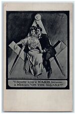 c1910's Couple Romance Mason On The Square Unposted Antique Postcard picture