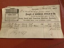 1864 Hinkle Guild &Co Cincinnati OH Billhead-Ohio & Mississippi Rwy  DoorFactory picture