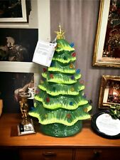 Mr Christmas Nostalgic Ceramic Green Christmas tree  15” Battery Operated NWB picture
