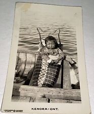 Rare Antique Kenora Ontario Native Child Canada Real Photo Postcard RPPC 1942 picture