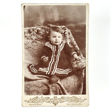New Sharon Iowa Kid Cabinet Card c1895 Named Child Seated Portrait Photo C3334 picture