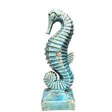 Vintage Ceramic Pottery Seahorse Figurine Large Signed 13