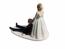 Bride Dragging Groom - Humorous Figure 4x6” Wedding Cake Topper By Wilton picture
