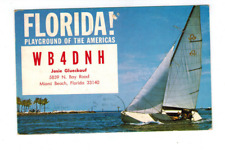 Ham Radio Vintage QSL Card     WB4DNH 1968 Miami Beach, Florida picture