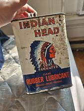 Vtg Indian Head Clear Rubber Lubricant Can Chief Permatex 1 Gallon Empty Tin picture