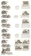 US SC # 1928-1931 And 1931a Architecture FDC. 5 Covers Set.Artcraft Cachet. picture