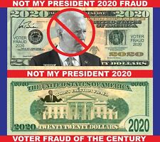 25pk Not My President 2020 Money Biden, Great Detail Feels & Look Real Fun Mony picture