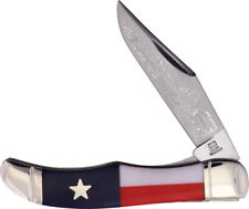 Rough Ryder Hunter Texas Star Red & White & Blue Folding Stainless Knife 2503 picture