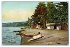 c1910's Along Beach At Central Point Lake Keuka New York NY Rotograph Postcard picture