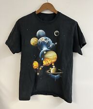 Disneyland Micky Mouse Galaxy Planets Solar System T-Shirt Adult Medium Black picture