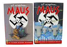 Maus A Survivor's Tale I and II signed Art Spiegelman hardcover book lot graphic picture