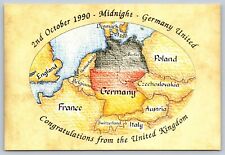 Unification of Germany 1990 Postcard unposted, Germany United, fall of communism picture