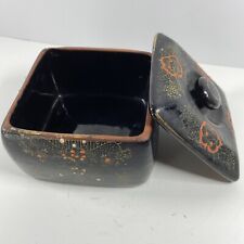 Box Japanese Moriage Hand Painted Redware Decorative Brown Betty-1940's- Vintage picture