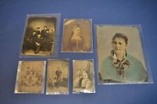 6 Tin Type Photographs Antique Victorian Copper plate Tintype lot picture