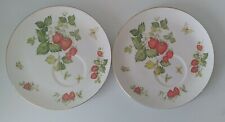 Set of 2 Rosina Queen's Virginia Strawberry Bone China Snack Tea Plates Saucers picture