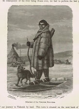 Siberian of the Yakutsk Province on Skis with Dog - 1887 Print picture