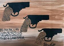 Mafia Signed Original Henry Hill  Cosa Nostra Goodfellas Gangster Painting 3/gun picture