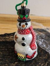 Vtg. Christopher Radko large snowman ornament w/box. picture