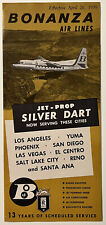 RARE 1959 BONANZA AIRLINES BROCHURE SILVER DART FLYING OVER GLEN CANYON picture