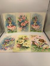 Lot: 6 Vintage Greeting Cards. Never Been Used. No Envelopes. Beautiful Cards. picture