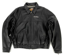 Harley Davidson Vintage Black Leather Riding Jacket XXL 2002 picture