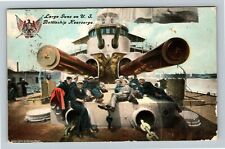 Large Guns On US Battleship, Transportation, Boat, Ship, c1915 Vintage Postcard picture