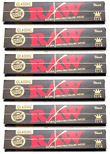 6x Raw Black Classic King Size  Rolling Papers 6 PKS *Discounts* *USA SHIPPED* picture