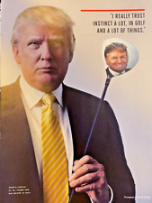 2017 Magazine Illustration Donald Trump Holding Golf Club With His Picture On It picture