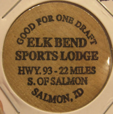Vintage Elk Bend Sports Lodge Salmon, ID Wooden Nickel - Token Idaho Ida. picture