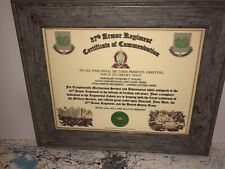 37TH ARMORED REGIMENT / COMMEMORATIVE - CERTIFICATE OF COMMENDATION picture