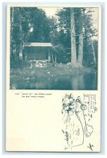 1906 Lean to Open Camp on Big Trout Pond, Tolland, Massachusetts MA Postcard picture