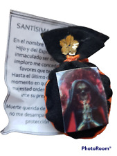 Negro Black Piedra Iman Pocket Bolsa Amuleto Santa Muerte Consagrado Cuarzos picture