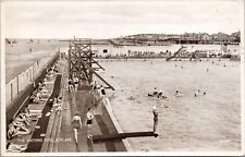 The Bathing Pool Hoylake Merseyside England UK Swimmers Swimming Postcard D65 picture