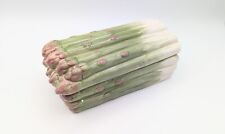 Vintage Fitz And Floyd Asparagus Box With Lid 1980's  Green White picture