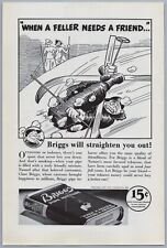 1937 Briggs Pipe Tobacco Vintage Ad Skiing Cartoon Clare Briggs Cartoonist picture
