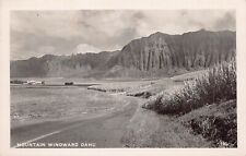 RPPC Oahu HI Hawaii Windward Mountain USS Boxer LHD 4 Navy Photo Postcard D17 picture