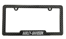 Harley-Davidson Carbon Fiber Look Metal License Plate Frame for Cars picture