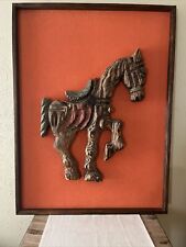Vintage Witco Wood Horse Wall Hanging Mid Century Modern Tiki picture