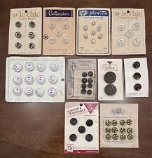 Antique & Vintage CARDED GLASS Buttons - Patterned Dimi Shell Reflector (BF36) picture